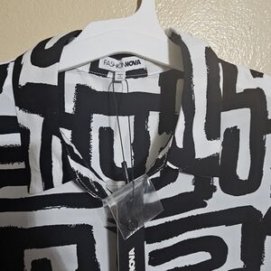 Fashion Nova Monochrome Abstract Shirt